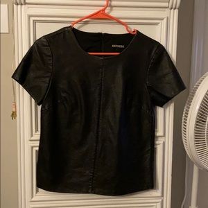 Black, pleather Express Top